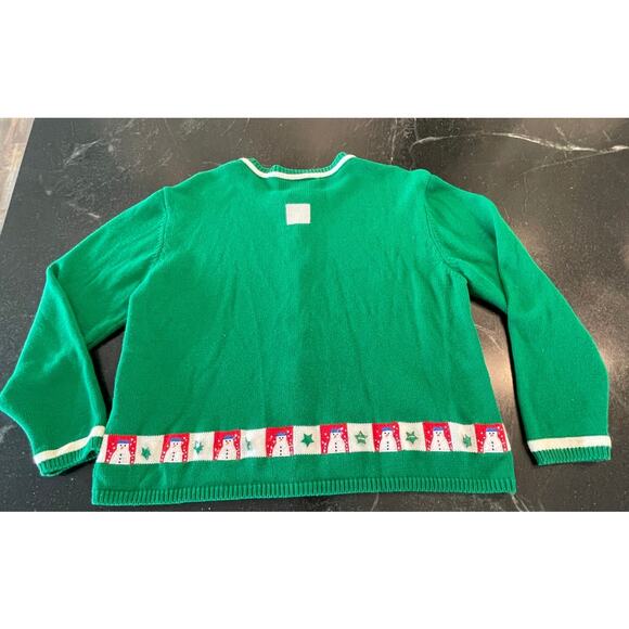 RICHARD Sport Vintage Green snowman zip cardigan Med 100% Cotton - Picture 2 of 8